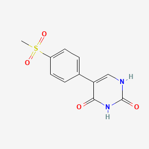 molecular formula C11H10N2O4S B6385956 (2,4)-Dihydroxy-5-(4-methylsulfonylphenyl)pyrimidine, 95% CAS No. 1261923-90-3