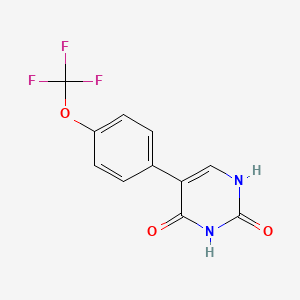molecular formula C11H7F3N2O3 B6385960 (2,4)-Dihydroxy-5-(4-trifluoromethoxyphenyl)pyrimidine, 95% CAS No. 1261902-60-6
