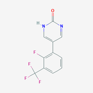 molecular formula C11H6F4N2O B6385962 5-(2-Fluoro-3-trifluoromethylphenyl)-2-hydroxypyrimidine, 95% CAS No. 1261987-33-0