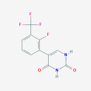 molecular formula C11H6F4N2O2 B6385969 (2,4)-Dihydroxy-5-(2-fluoro-3-trifluoromethylphenyl)pyrimidine, 95% CAS No. 1261980-08-8