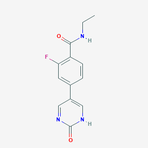 molecular formula C13H12FN3O2 B6385971 5-[4-(Ethylcarbamoyl)-3-fluorophenyl]-2-hydroxypyrimidine, 95% CAS No. 1261934-85-3