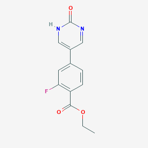 B6385987 5-[4-(Ethoxycarbonyl)-3-fluorophenyl]-2-hydroxypyrimidine, 95% CAS No. 1111104-20-1