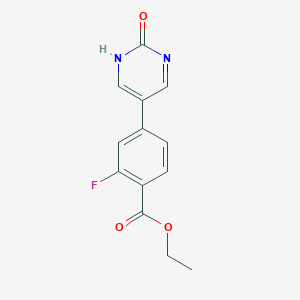 molecular formula C13H11FN2O3 B6385987 5-[4-(Ethoxycarbonyl)-3-fluorophenyl]-2-hydroxypyrimidine CAS No. 1111104-20-1