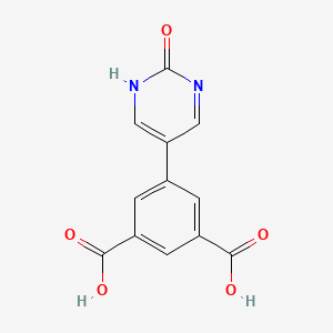 molecular formula C12H8N2O5 B6385990 5-(3,5-Dicarboxyphenyl)-2-hydroxypyrimidine, 95% CAS No. 1261904-83-9
