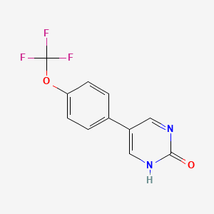 molecular formula C11H7F3N2O2 B6386005 2-Hydroxy-5-(4-trifluoromethoxyphenyl)pyrimidine, 95% CAS No. 1111103-91-3