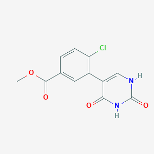 molecular formula C12H9ClN2O4 B6386014 5-(2-Chloro-5-methoxycarbonylphenyl)-(2,4)-dihydroxypyrimidine, 95% CAS No. 1261961-71-0