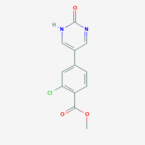 5-(3-Chloro-4-methoxycarbonylphenyl)-2-hydroxypyrimidine, 95%