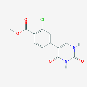 molecular formula C12H9ClN2O4 B6386022 5-(3-Chloro-4-methoxycarbonylphenyl)-(2,4)-dihydroxypyrimidine, 95% CAS No. 1261910-57-9