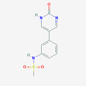 molecular formula C11H11N3O3S B6386035 2-Hydroxy-5-(3-methylsulfonylaminophenyl)pyrimidine, 95% CAS No. 1261924-18-8