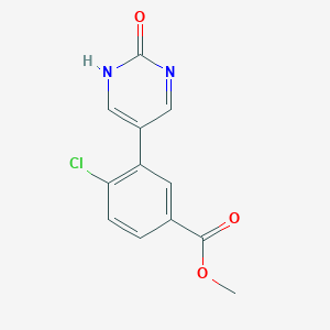 molecular formula C12H9ClN2O3 B6386058 5-(2-Chloro-5-methoxycarbonylphenyl)-2-hydroxypyrimidine, 95% CAS No. 1261924-00-8