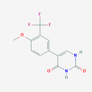molecular formula C12H9F3N2O3 B6386065 (2,4)-Dihydroxy-5-(4-methoxy-3-trifluoromethylphenyl)pyrimidine, 95% CAS No. 1262004-19-2