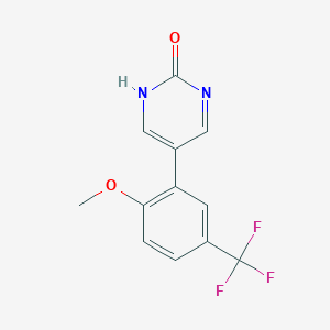 molecular formula C12H9F3N2O2 B6386072 2-Hydroxy-5-(2-methoxy-5-trifluoromethylphenyl)pyrimidine, 95% CAS No. 1261902-73-1