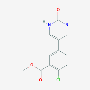 molecular formula C12H9ClN2O3 B6386075 5-(4-Chloro-3-methoxycarbonylphenyl)-2-hydroxypyrimidine, 95% CAS No. 1261987-39-6