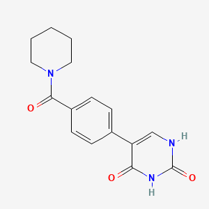molecular formula C16H17N3O3 B6386113 (2,4)-Dihydroxy-5-[4-(piperidine-1-carbonyl)phenyl]pyrimidine, 95% CAS No. 1261996-58-0