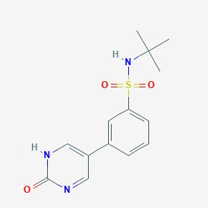 molecular formula C14H17N3O3S B6386155 5-(3-t-Butylsulfamoylphenyl)-2-hydroxypyrimidine, 95% CAS No. 1261904-97-5