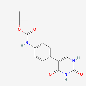 molecular formula C15H17N3O4 B6386162 5-(4-BOC-Aminophenyl)-(2,4)-dihydroxypyrimidine, 95% CAS No. 1261904-08-8