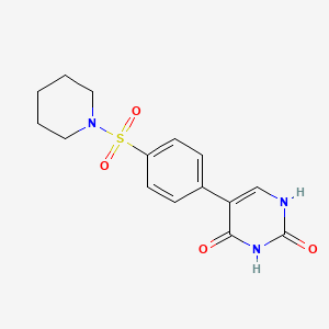 molecular formula C15H17N3O4S B6386177 (2,4)-Dihydroxy-5-[4-(piperidin-1-ylsulfonyl)phenyl]pyrimidine, 95% CAS No. 1261961-82-3