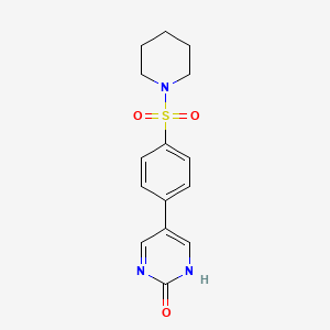 molecular formula C15H17N3O3S B6386179 2-Hydroxy-5-[4-(piperidin-1-ylsulfonyl)phenyl]pyrimidine, 95% CAS No. 1261953-01-8