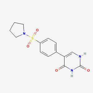 molecular formula C14H15N3O4S B6386198 (2,4)-Dihydroxy-5-[4-(pyrrolidinylsulfonyl)phenyl]pyrimidine, 95% CAS No. 1261961-76-5