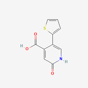 molecular formula C10H7NO3S B6386210 2-Hydroxy-5-(thiophen-2-yl)isonicotinic acid, 95% CAS No. 1261905-00-3
