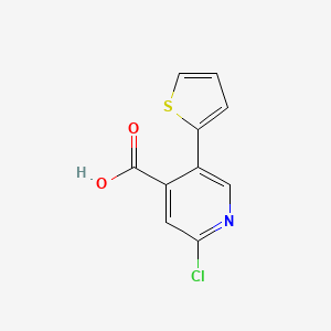 molecular formula C10H6ClNO2S B6386216 2-Chloro-5-(thiophen-2-yl)isonicotinic acid, 95% CAS No. 1261961-96-9