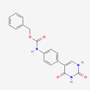 molecular formula C18H15N3O4 B6386226 5-(4-Cbz-Aminopheny)-(2,4)-dihydroxypyrimidine, 95% CAS No. 1261944-15-3