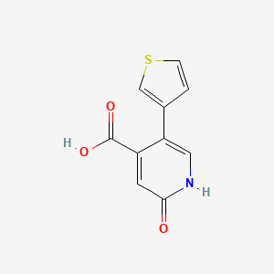 molecular formula C10H7NO3S B6386246 2-Hydroxy-5-(thiophen-3-yl)isonicotinic acid, 95% CAS No. 1261954-94-2