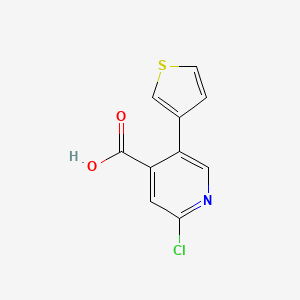 molecular formula C10H6ClNO2S B6386252 2-Chloro-5-(thiophen-3-yl)isonicotinic acid, 95% CAS No. 1261953-07-4