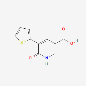molecular formula C10H7NO3S B6386268 6-Hydroxy-5-(thiophen-2-yl)nicotinic acid, 95% CAS No. 1261991-69-8