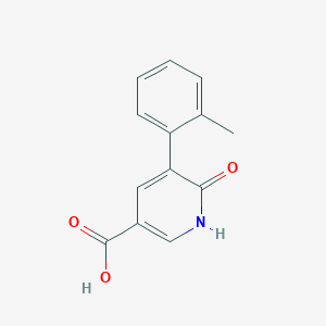 molecular formula C13H11NO3 B6386283 6-Hydroxy-5-(2-methylphenyl)nicotinic acid, 95% CAS No. 1262004-21-6