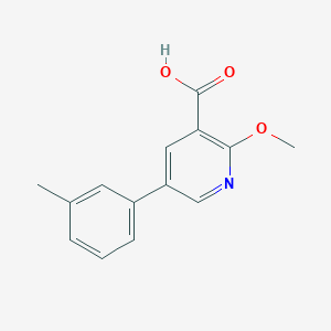 molecular formula C14H13NO3 B6386317 2-Methoxy-5-(3-methylphenyl)nicotinic acid, 95% CAS No. 1261966-83-9
