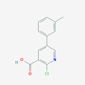 molecular formula C13H10ClNO2 B6386331 2-Chloro-5-(3-methylphenyl)nicotinic acid, 95% CAS No. 1261955-08-1