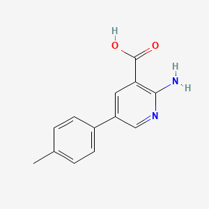 molecular formula C13H12N2O2 B6386332 2-Amino-5-(4-methylphenyl)nicotinic acid, 95% CAS No. 1261988-21-9