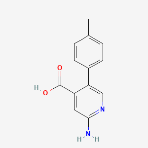 molecular formula C13H12N2O2 B6386348 2-Amino-5-(4-methylphenyl)isonicotinic acid, 95% CAS No. 1261929-15-0