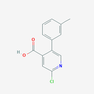 molecular formula C13H10ClNO2 B6386364 2-Chloro-5-(3-methylphenyl)isonicotinic acid, 95% CAS No. 1261988-11-7