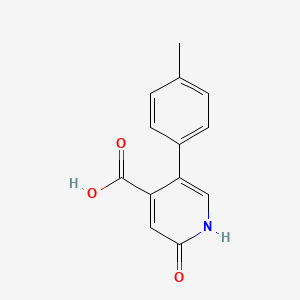 molecular formula C13H11NO3 B6386365 2-Hydroxy-5-(4-methylphenyl)isonicotinic acid, 95% CAS No. 1261944-54-0