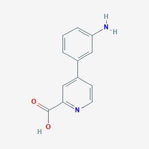molecular formula C12H10N2O2 B6386394 4-(3-Aminophenyl)picolinic acid, 95% CAS No. 1261904-22-6