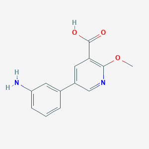 molecular formula C13H12N2O3 B6386397 5-(3-Aminophenyl)-2-methoxynicotinic acid, 95% CAS No. 1261988-29-7