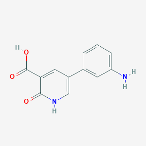 molecular formula C12H10N2O3 B6386403 5-(3-Aminophenyl)-2-hydroxynicotinic acid, 95% CAS No. 1261896-54-1
