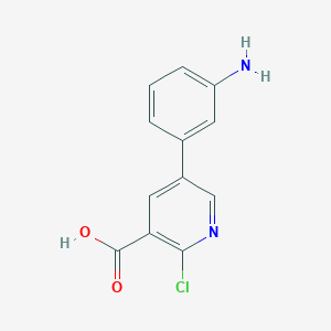 molecular formula C12H9ClN2O2 B6386413 5-(3-Aminophenyl)-2-chloronicotinic acid, 95% CAS No. 1261904-28-2
