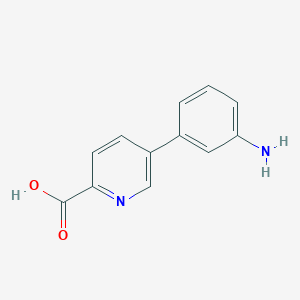 molecular formula C12H10N2O2 B6386421 5-(3-Aminophenyl)picolinic acid, 95% CAS No. 1261896-52-9