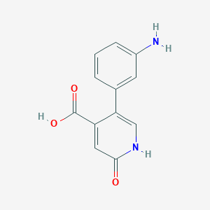 molecular formula C12H10N2O3 B6386431 5-(3-Aminophenyl)-2-hydroxyisonicotinic acid, 95% CAS No. 1261903-30-3