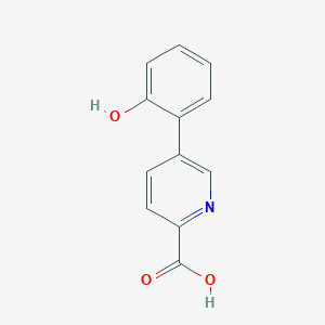 molecular formula C12H9NO3 B6386441 5-(2-Hydroxyphenyl)picolinic acid, 95% CAS No. 1261896-55-2