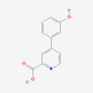 molecular formula C12H9NO3 B6386463 4-(3-Hydroxyphenyl)picolinic acid, 95% CAS No. 1258610-01-3