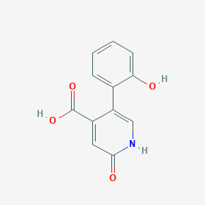 molecular formula C12H9NO4 B6386470 5-(2-Hydroxyphenyl)-2-hydroxyisonicotinic acid, 95% CAS No. 1261944-56-2