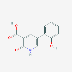 molecular formula C12H9NO4 B6386480 5-(2-Hydroxyphenyl)-2-hydroxynicotinic acid, 95% CAS No. 1261896-57-4