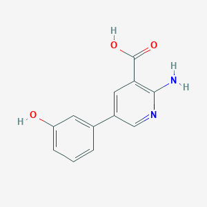 molecular formula C12H10N2O3 B6386486 2-Amino-5-(3-hydroxyphenyl)nicotinic acid, 95% CAS No. 1258622-45-5