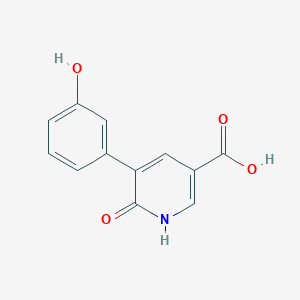 molecular formula C12H9NO4 B6386488 5-(3-Hydroxyphenyl)-6-hydroxynicotinic acid, 95% CAS No. 1261996-16-0