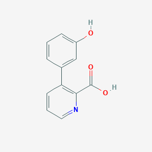 molecular formula C12H9NO3 B6386490 3-(3-Hydroxyphenyl)picolinic acid, 95% CAS No. 1258621-67-8