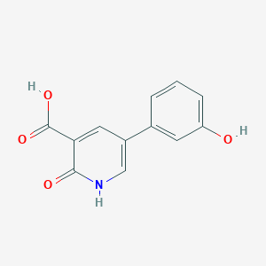 molecular formula C12H9NO4 B6386501 5-(3-Hydroxyphenyl)-2-hydroxynicotinic acid, 95% CAS No. 1261953-52-9